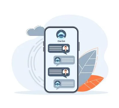 Flat chat bot for web design. Flat isometric vector illustration. Artificial Stock Illustration