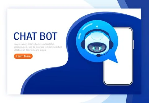 Flat chat bot for web design. Flat isometric vector illustration. Artificial イラスト素材