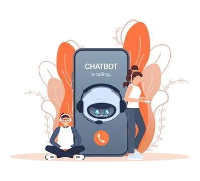 Flat chat bot for web design. Flat isometric vector illustration. Artificial Иллюстрация