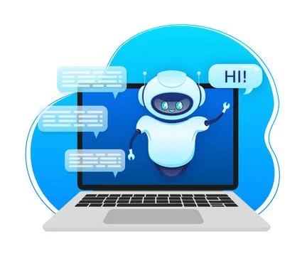 Flat chat bot for web design. Flat isometric vector illustration. Artificial Stock Illustration