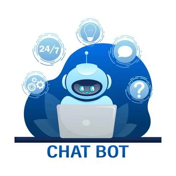 Flat chat bot for web design. Flat isometric vector illustration. Artificial Illustration
