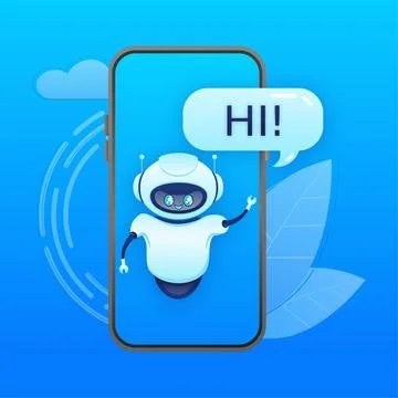 Flat chat bot for web design. Flat isometric vector illustration. Artificial Stock Illustration