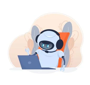 Flat chat bot for web design. Flat isometric vector illustration. Artificial Stockillustratie