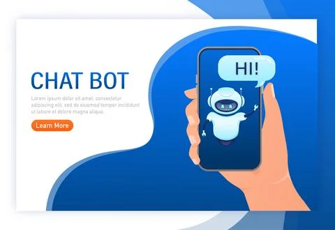 Flat chat bot for web design. Flat isometric vector illustration. Artificial イラスト素材