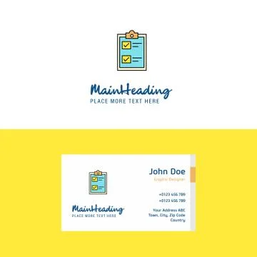 Flat Check list Logo and Visiting Card Template. Busienss Concept Logo Design Stockillustratie