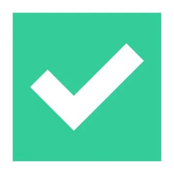 Flat check mark icon addition square sign button Illustrazione stock