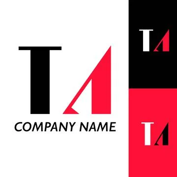 Flat cheeky black red monogram with sharp edges Stock Illustration