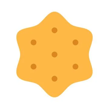 Flat cheese cracker isolated on white background. Stock Illustration