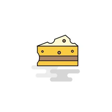 Flat Cheese Icon. Vector Illustrazione stock