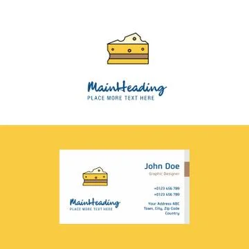 Flat Cheese Logo and Visiting Card Template. Busienss Concept Logo Design イラスト素材