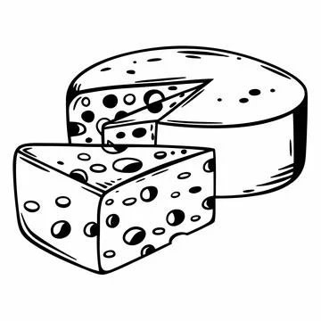 Flat Cheese Slice Food Design Illustration Stock Illustration