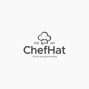 Flat ChefHat cooking headgear toque Logo design Stock Illustration