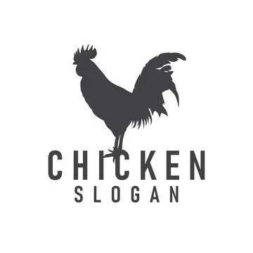 Flat chicken logo modern clean design ideal for fast food and restaurant Stock Illustration