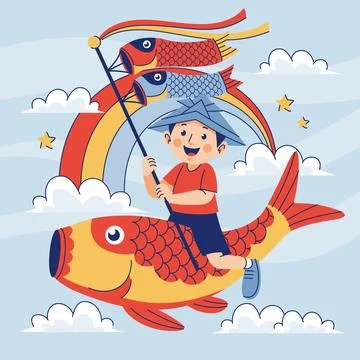 Flat childrens day illustration Stock Illustration