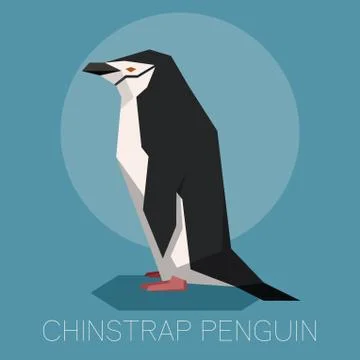 Flat Chinstrap Penguin Stock Illustration