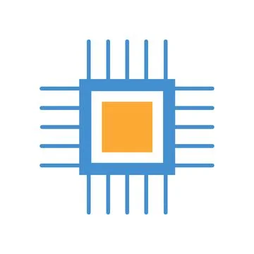 Flat Chip Icon Symbol Vector Illustration Stock Illustration