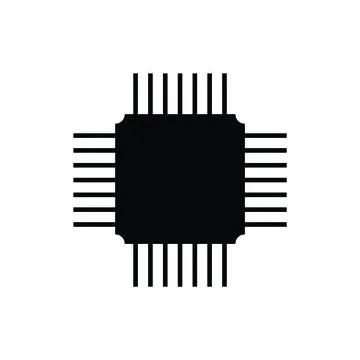 Flat chip icon symbol vector Illustration. Stockillustratie