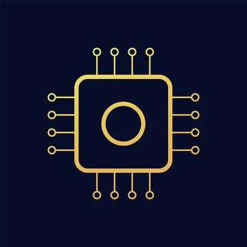 Flat chip icon symbol vector Illustration. 库存插图