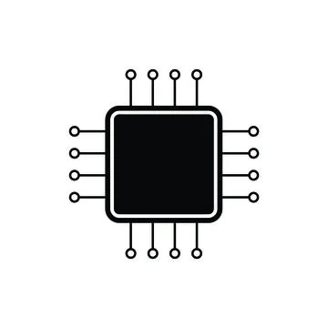 Flat chip icon symbol vector Illustration. 스톡 일러스트