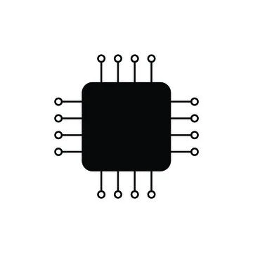 Flat chip icon symbol vector Illustration. 스톡 일러스트