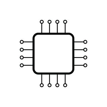 Flat chip icon symbol vector Illustration. Stock Illustration