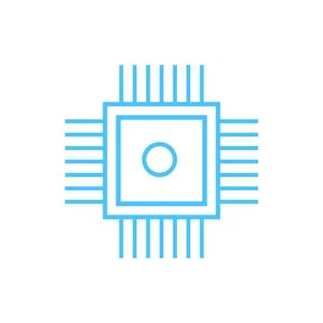 Flat chip icon symbol vector Illustration. Stock Illustration