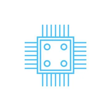 Flat chip icon symbol vector Illustration. 스톡 일러스트