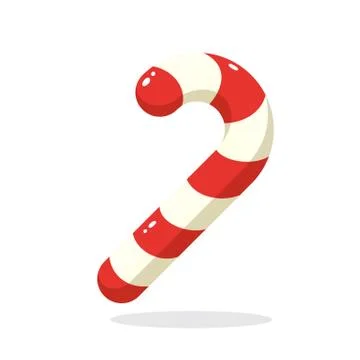 Flat Christmas candy cane Stock Illustration