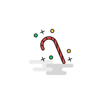 Flat Christmas candy Icon. Vector Illustrazione stock