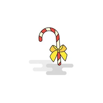 Flat Christmas candy Icon. Vector Illustrazione stock