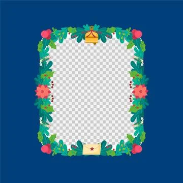 Flat christmas frame template Stock Illustration