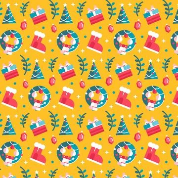 Flat christmas pattern design Stock Illustration