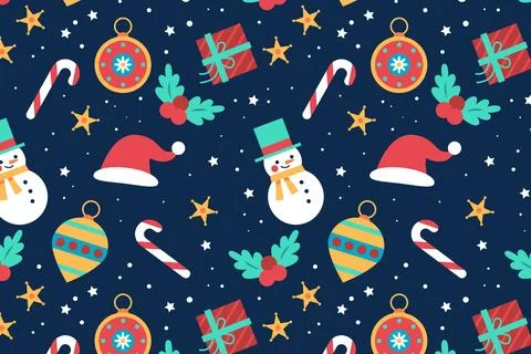 Flat christmas pattern design Stock Illustration