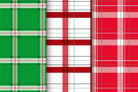 Flat christmas plaid pattern design Stock Illustration