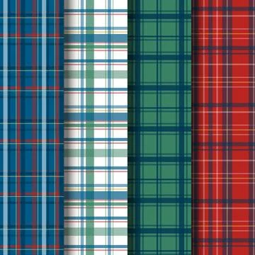 Flat christmas plaid pattern design Stock Illustration