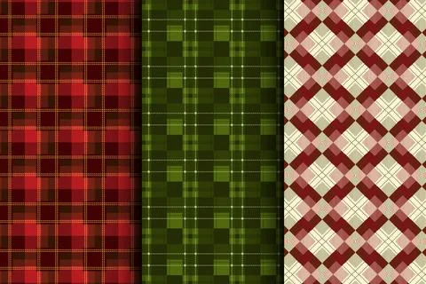 Flat christmas plaid pattern design Illustrazione stock