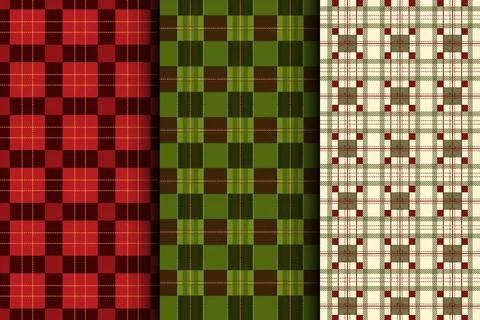 Flat christmas plaid pattern design Stock Illustration