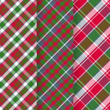 Flat christmas plaid pattern design Stock Illustration