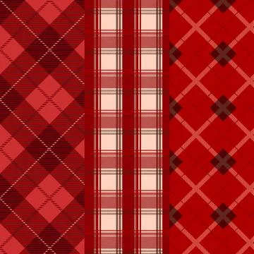 Flat christmas plaid pattern design Stock Illustration