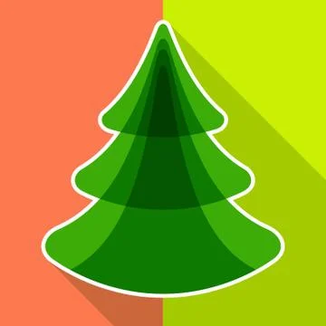 Flat christmas tree Stock Illustration