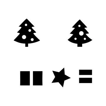 Flat christmas vector set with combination of tree Stockillustratie