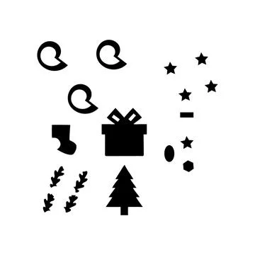 Flat christmas vector sets with combination of tree Stock Illustration