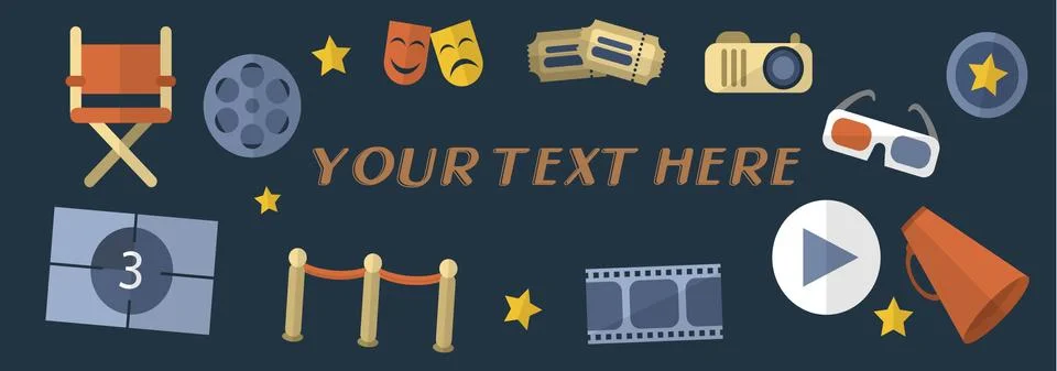 Flat Cinema banner Stock Illustration