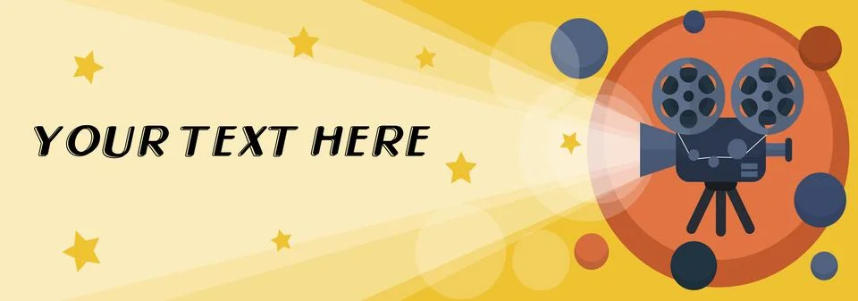 Flat Cinema banner Stock Illustration