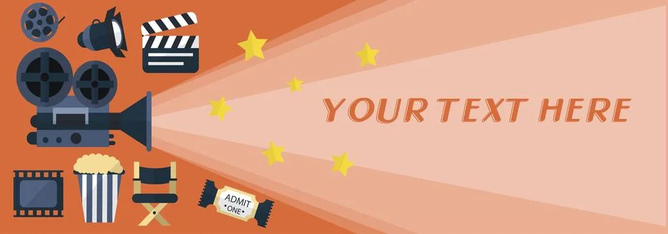 Flat Cinema banner Stock Illustration