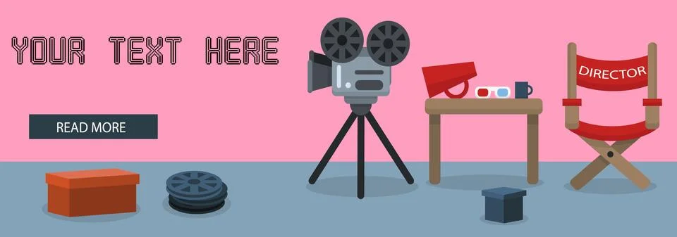 Flat Cinema banner Stock Illustration