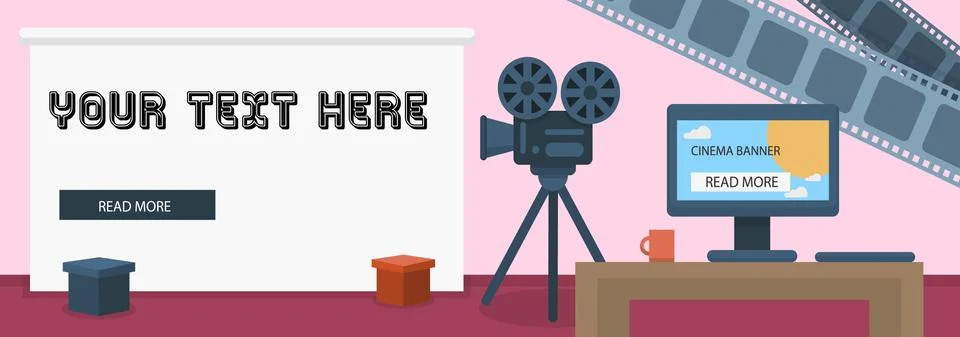Flat Cinema banner Stock Illustration
