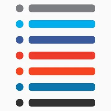 Flat circle and rectangle button set with modern color. UI, GUI buttons or na 库存插图