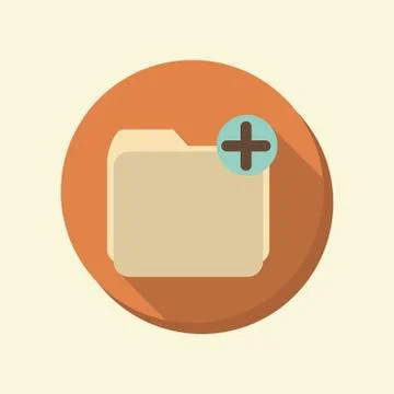 Flat circle web icon. folder for documents Stock Illustration