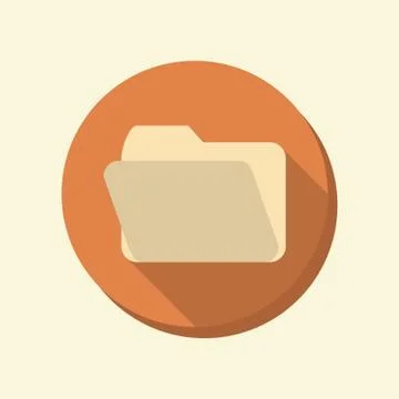 Flat circle web icon. folder for documents Stock Illustration